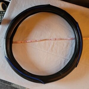 Black and Blue Steering Wheel Cover